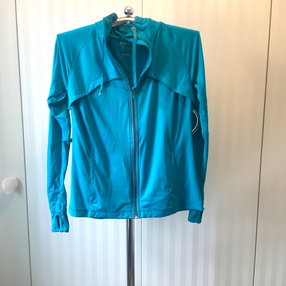 Champion blue full zip jacket thumb holes Size M